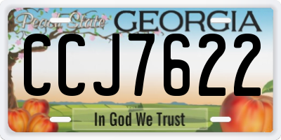 GA license plate CCJ7622