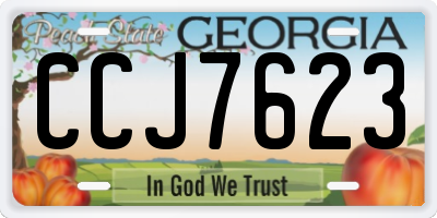 GA license plate CCJ7623