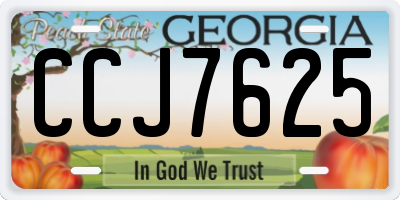 GA license plate CCJ7625