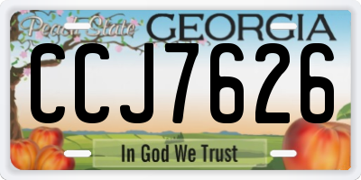 GA license plate CCJ7626