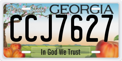 GA license plate CCJ7627