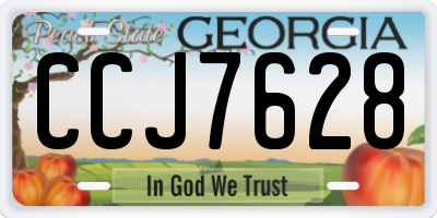 GA license plate CCJ7628