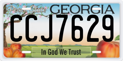 GA license plate CCJ7629