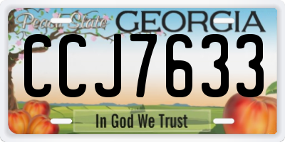 GA license plate CCJ7633