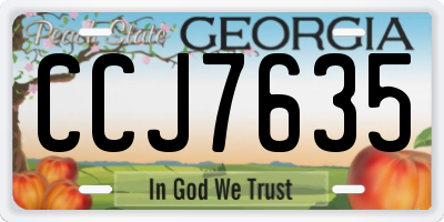 GA license plate CCJ7635