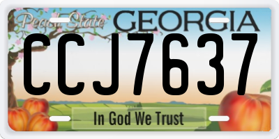 GA license plate CCJ7637