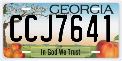GA license plate CCJ7641