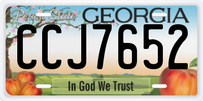 GA license plate CCJ7652