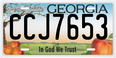 GA license plate CCJ7653