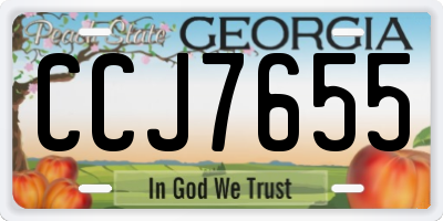 GA license plate CCJ7655