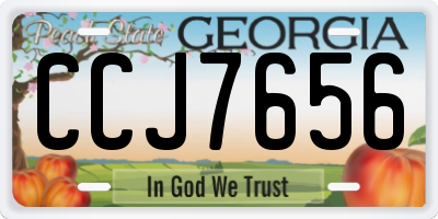 GA license plate CCJ7656