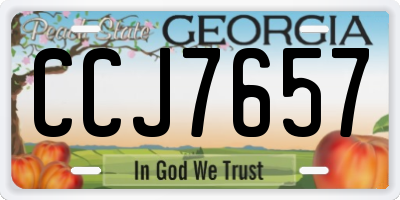 GA license plate CCJ7657