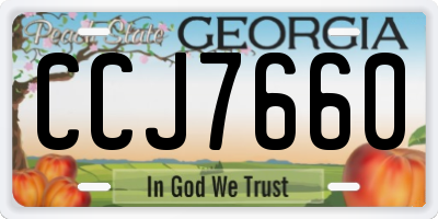GA license plate CCJ7660
