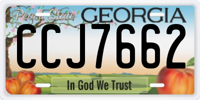 GA license plate CCJ7662