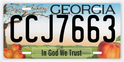 GA license plate CCJ7663