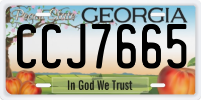 GA license plate CCJ7665
