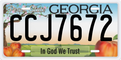 GA license plate CCJ7672