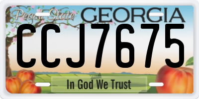 GA license plate CCJ7675