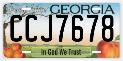 GA license plate CCJ7678