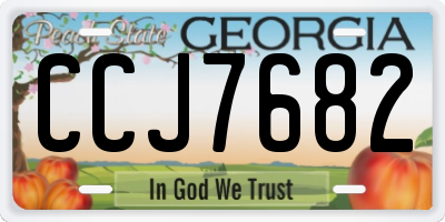 GA license plate CCJ7682
