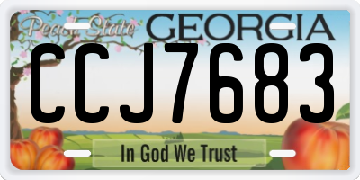 GA license plate CCJ7683