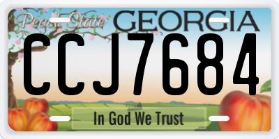 GA license plate CCJ7684