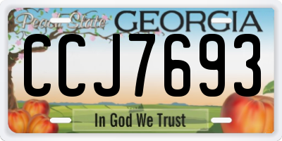 GA license plate CCJ7693