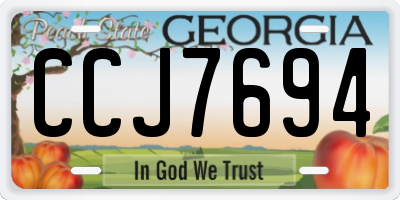 GA license plate CCJ7694