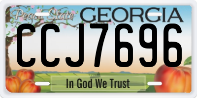 GA license plate CCJ7696