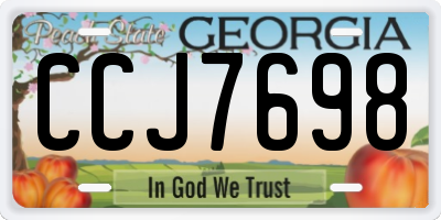 GA license plate CCJ7698