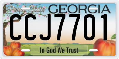 GA license plate CCJ7701