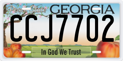 GA license plate CCJ7702