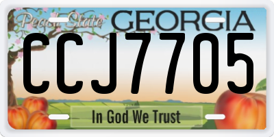 GA license plate CCJ7705