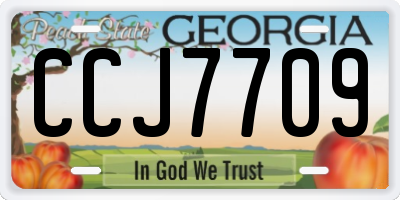 GA license plate CCJ7709