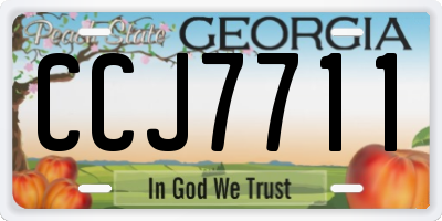 GA license plate CCJ7711