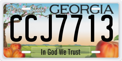 GA license plate CCJ7713