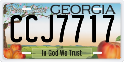 GA license plate CCJ7717