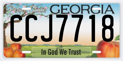 GA license plate CCJ7718