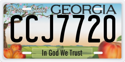 GA license plate CCJ7720