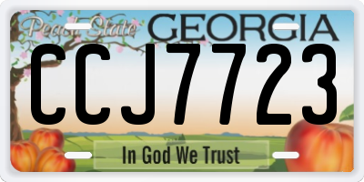 GA license plate CCJ7723