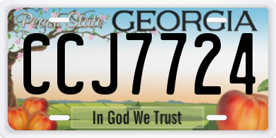 GA license plate CCJ7724