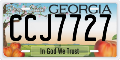 GA license plate CCJ7727