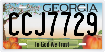 GA license plate CCJ7729