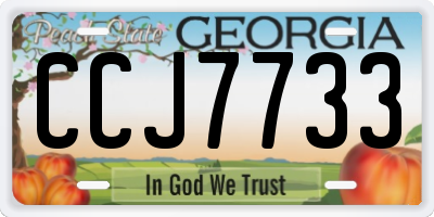 GA license plate CCJ7733