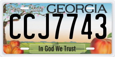 GA license plate CCJ7743