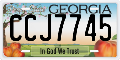 GA license plate CCJ7745