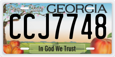 GA license plate CCJ7748