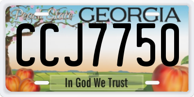 GA license plate CCJ7750