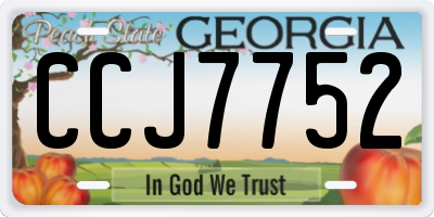 GA license plate CCJ7752