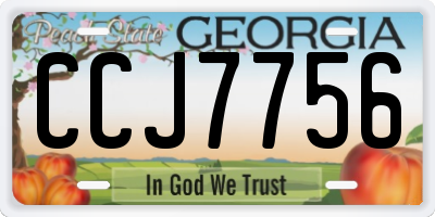 GA license plate CCJ7756